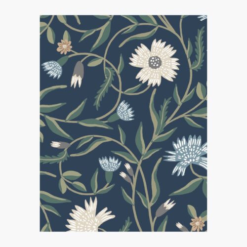 Aster Wallpaper Sample - Navy
