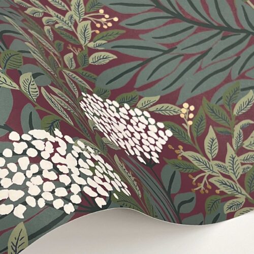 Alternative view of Highgrove Wallpaper Sample - Burgundy