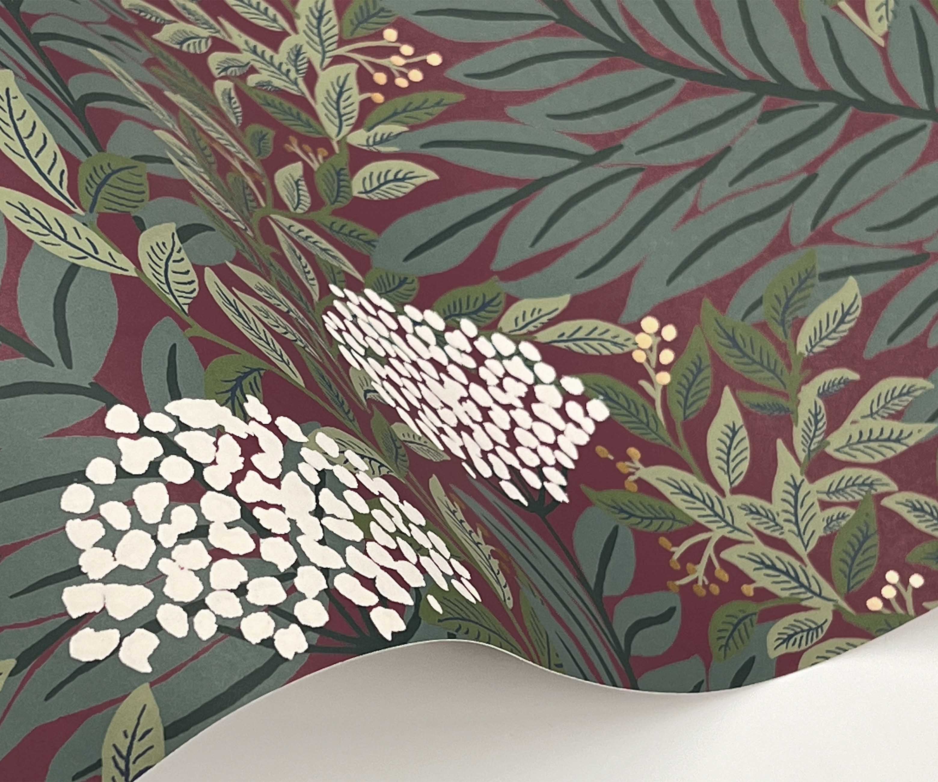 Highgrove Wallpaper Sample - Burgundy - Image 2