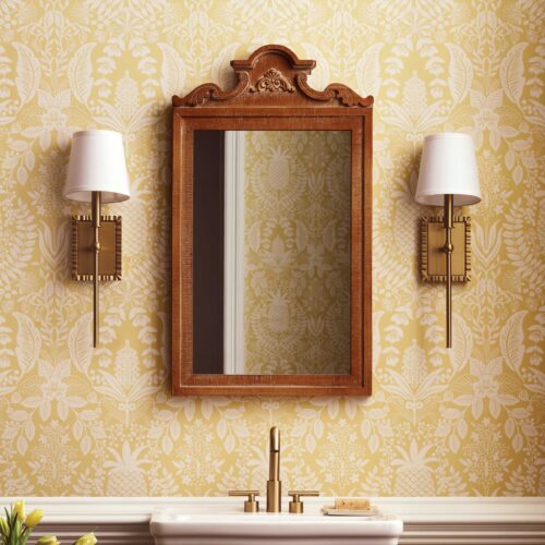 Alternative view of Pineapple Damask Wallpaper - Yellow