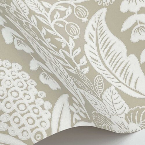 Alternative view of Pineapple Damask Wallpaper Sample - Linen