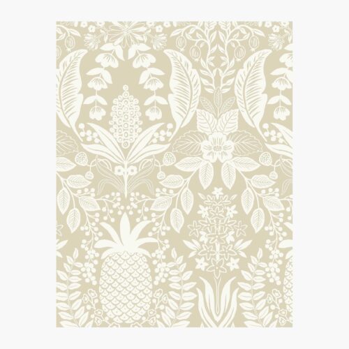 Pineapple Damask Wallpaper Sample - Linen