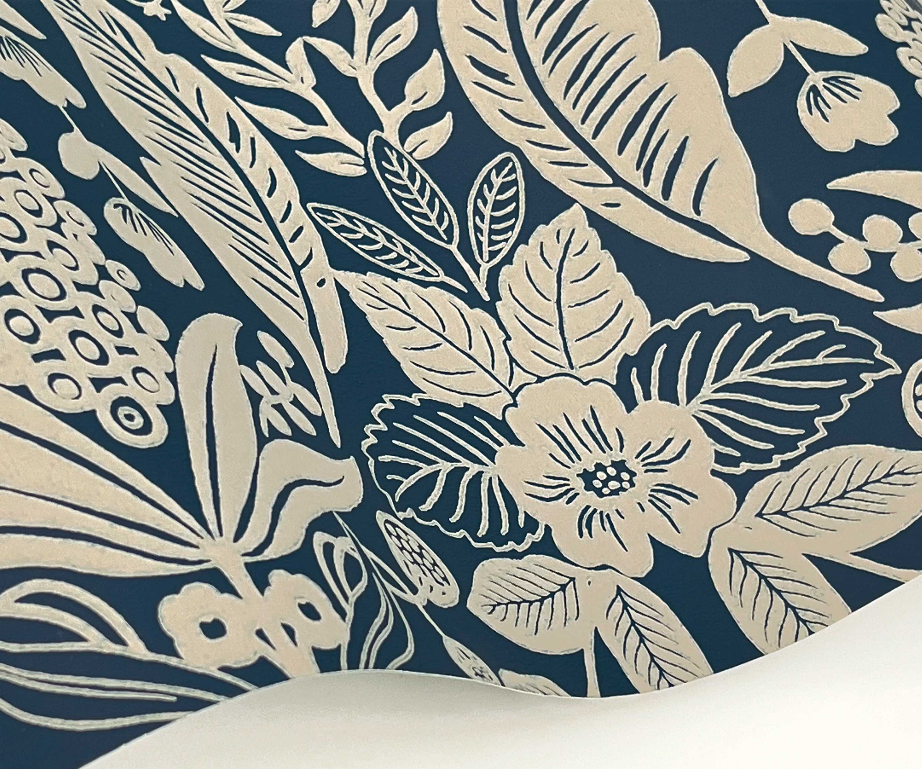 Pineapple Damask Wallpaper - Navy - Image 4