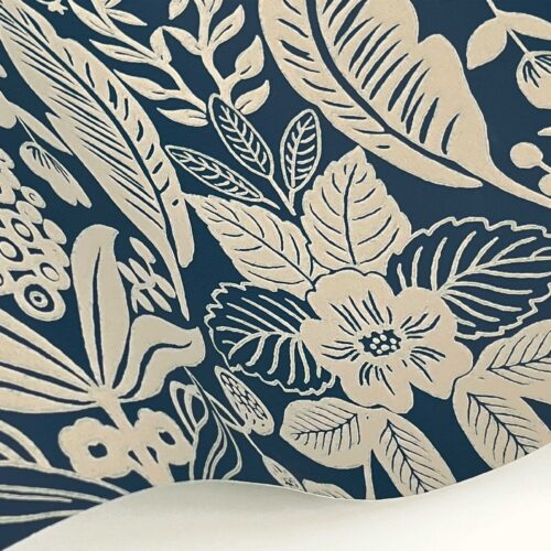 Alternative view of Pineapple Damask Wallpaper Sample - Navy