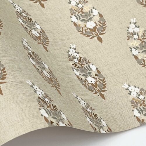 Alternative view of Paisley Wallpaper Sample - Linen