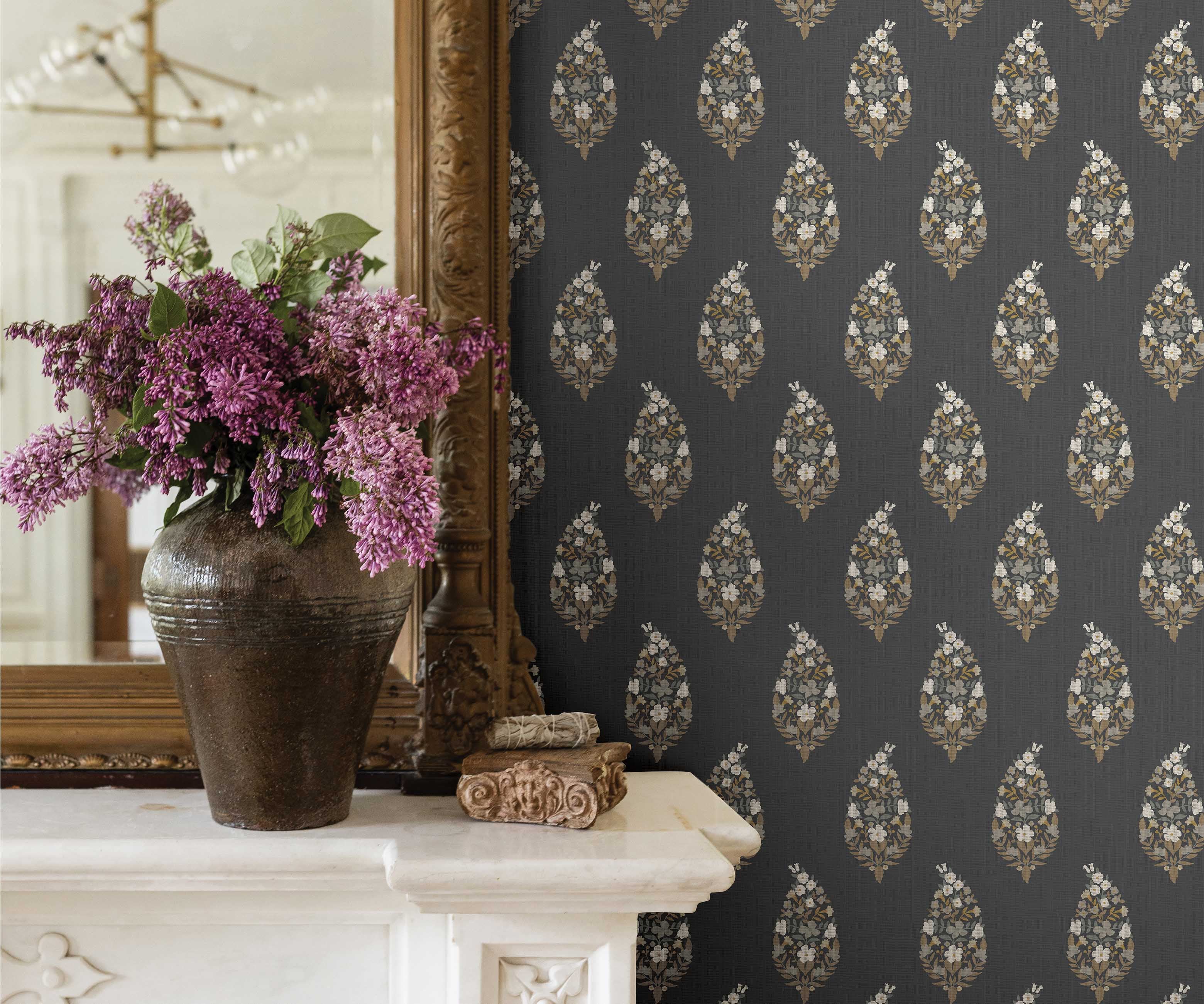 Paisley Wallpaper - Black - Image 4