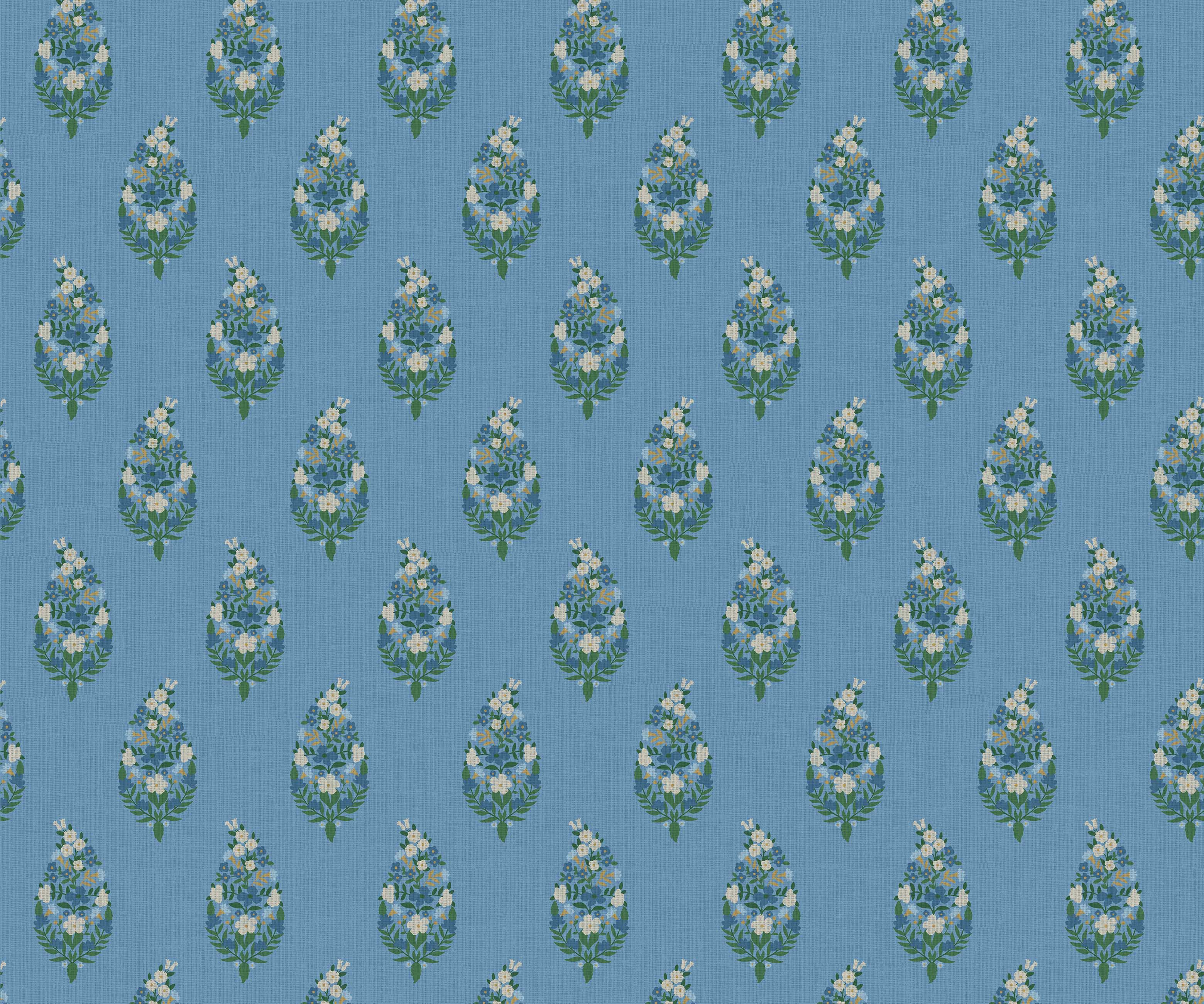 Paisley Wallpaper - Blue - Image 2