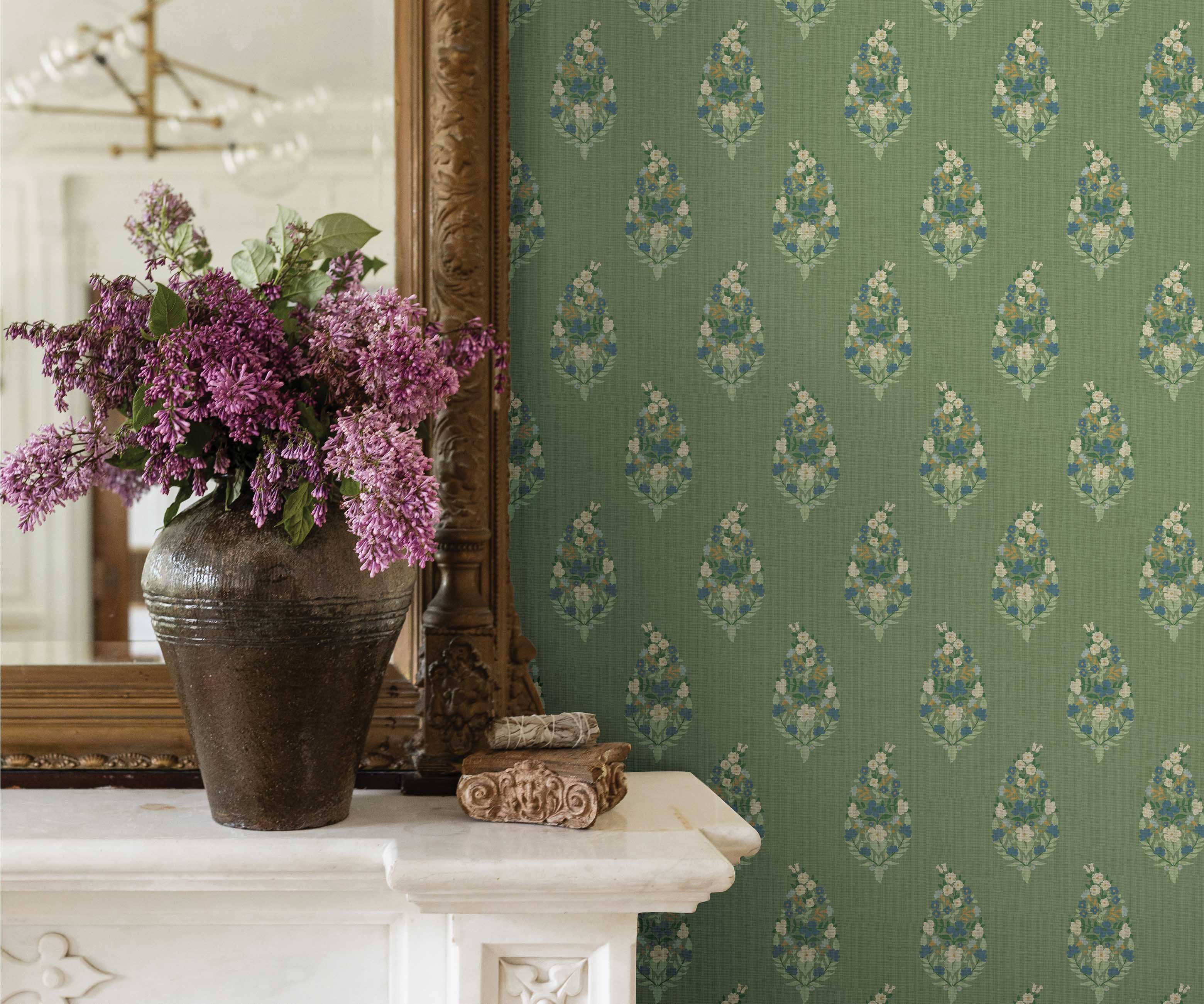 Paisley Wallpaper - Green - Image 4