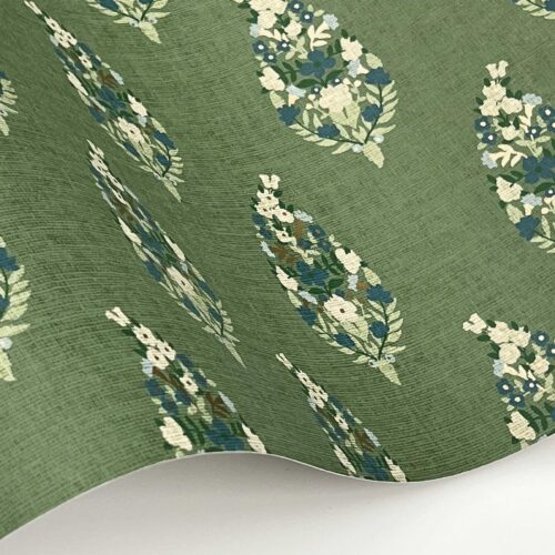 Alternative view of Paisley Wallpaper Sample - Green