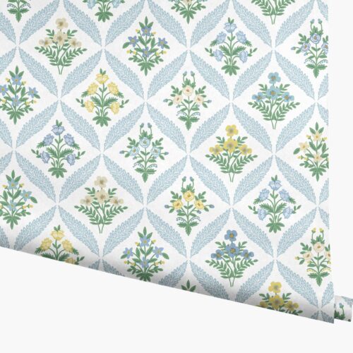 Estee Garden Wallpaper - Blue Multi