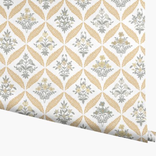 Estee Garden Wallpaper - Gold Multi