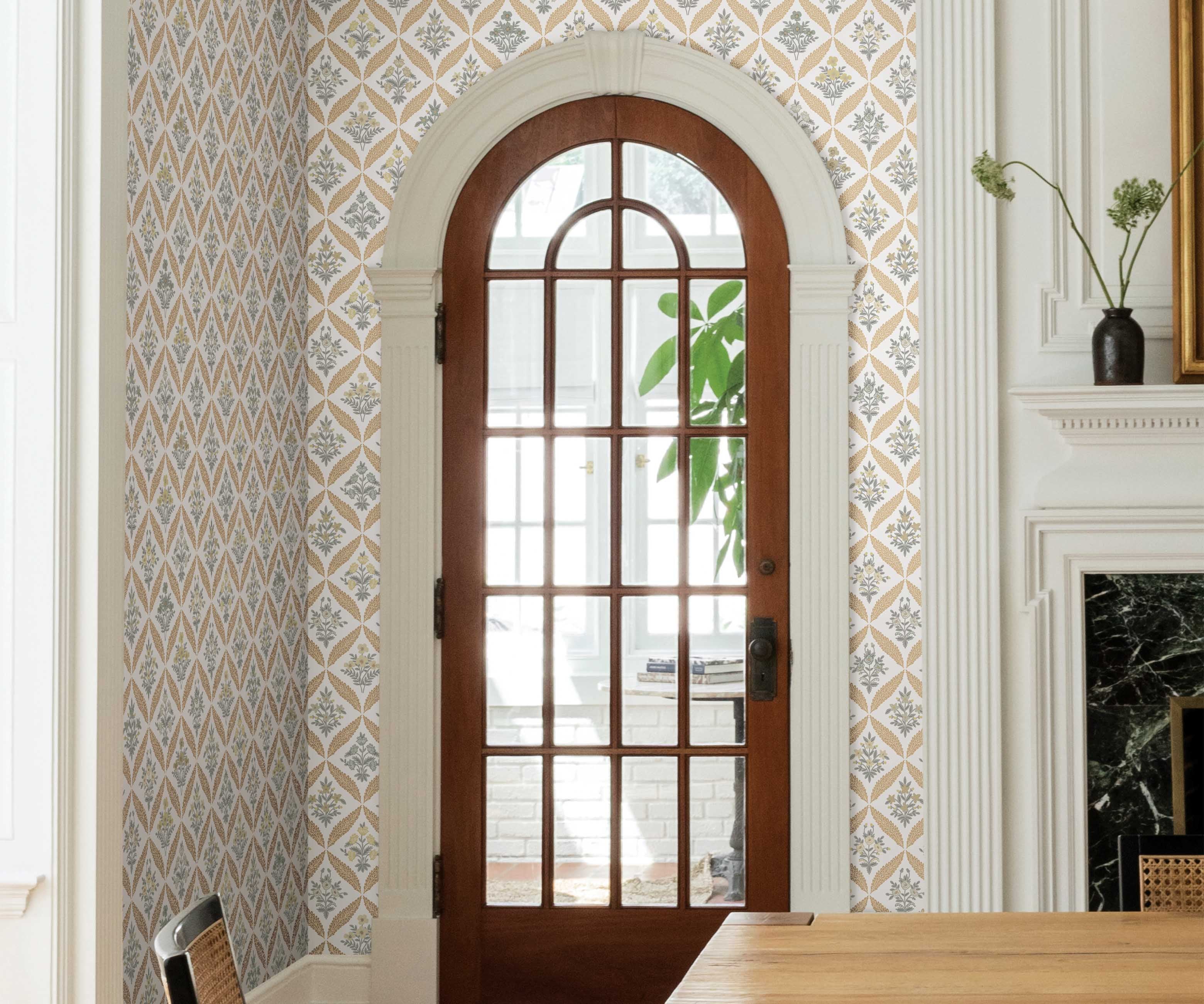 Estee Garden Wallpaper Sample - Gold Multi - Image 3