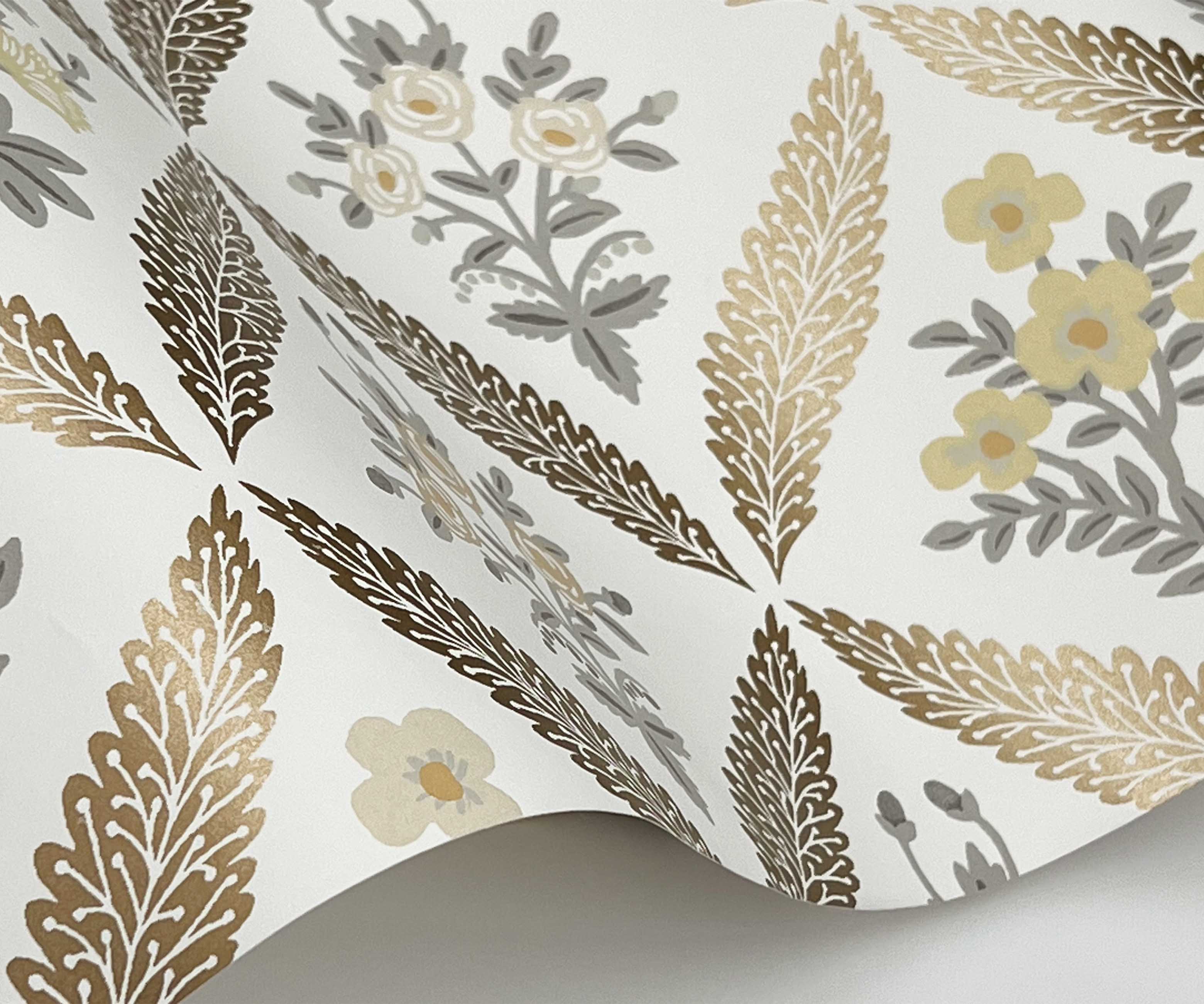 Estee Garden Wallpaper Sample - Gold Multi - Image 2