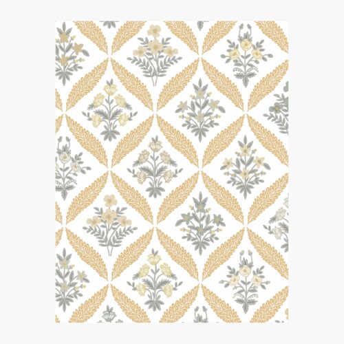 Estee Garden Wallpaper Sample - Gold Multi