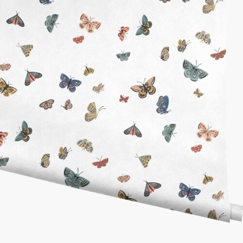 Butterfly House Wallpaper - White