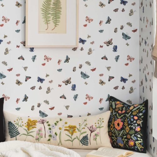Alternative view of Butterfly House Wallpaper - White