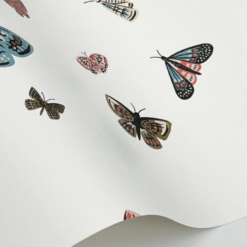 Alternative view of Butterfly House Wallpaper Sample - White