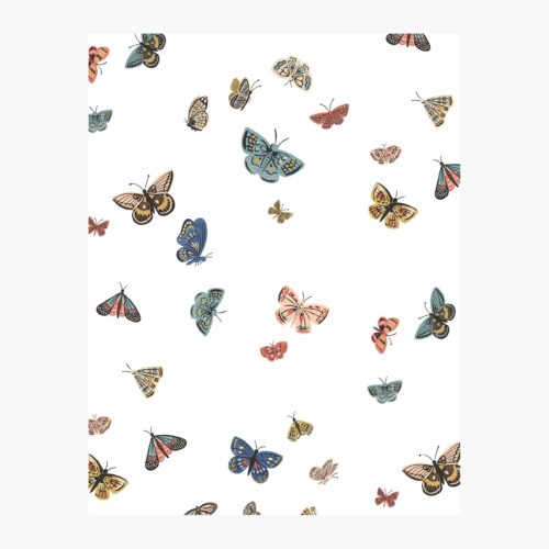 Butterfly House Wallpaper Sample - White