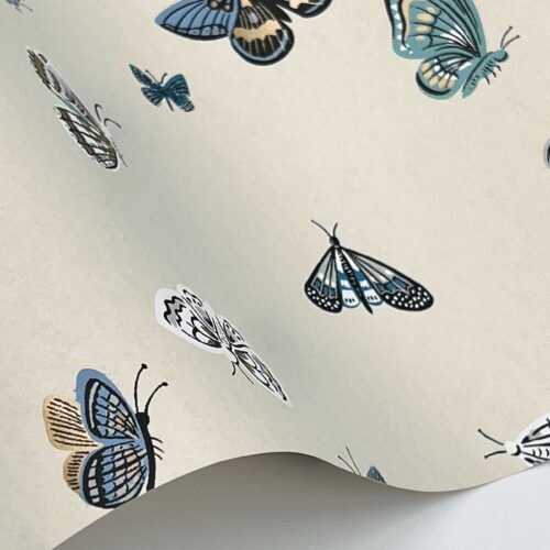 Alternative view of Butterfly House Wallpaper Sample - Linen