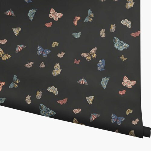 Butterfly House Wallpaper - Black