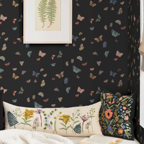 Alternative view of Butterfly House Wallpaper - Black