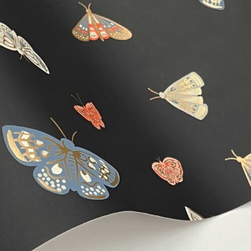 Alternative view of Butterfly House Wallpaper Sample - Black