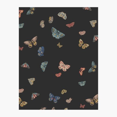 Butterfly House Wallpaper Sample - Black