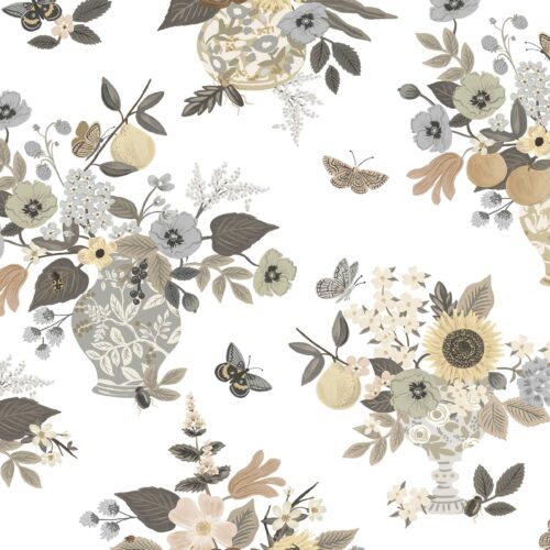 Alternative view of Flower Studies Wallpaper - Linen