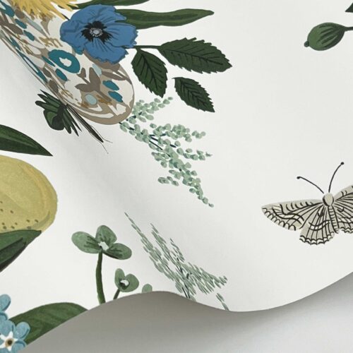 Alternative view of Flower Studies Wallpaper Sample - Blue Multi