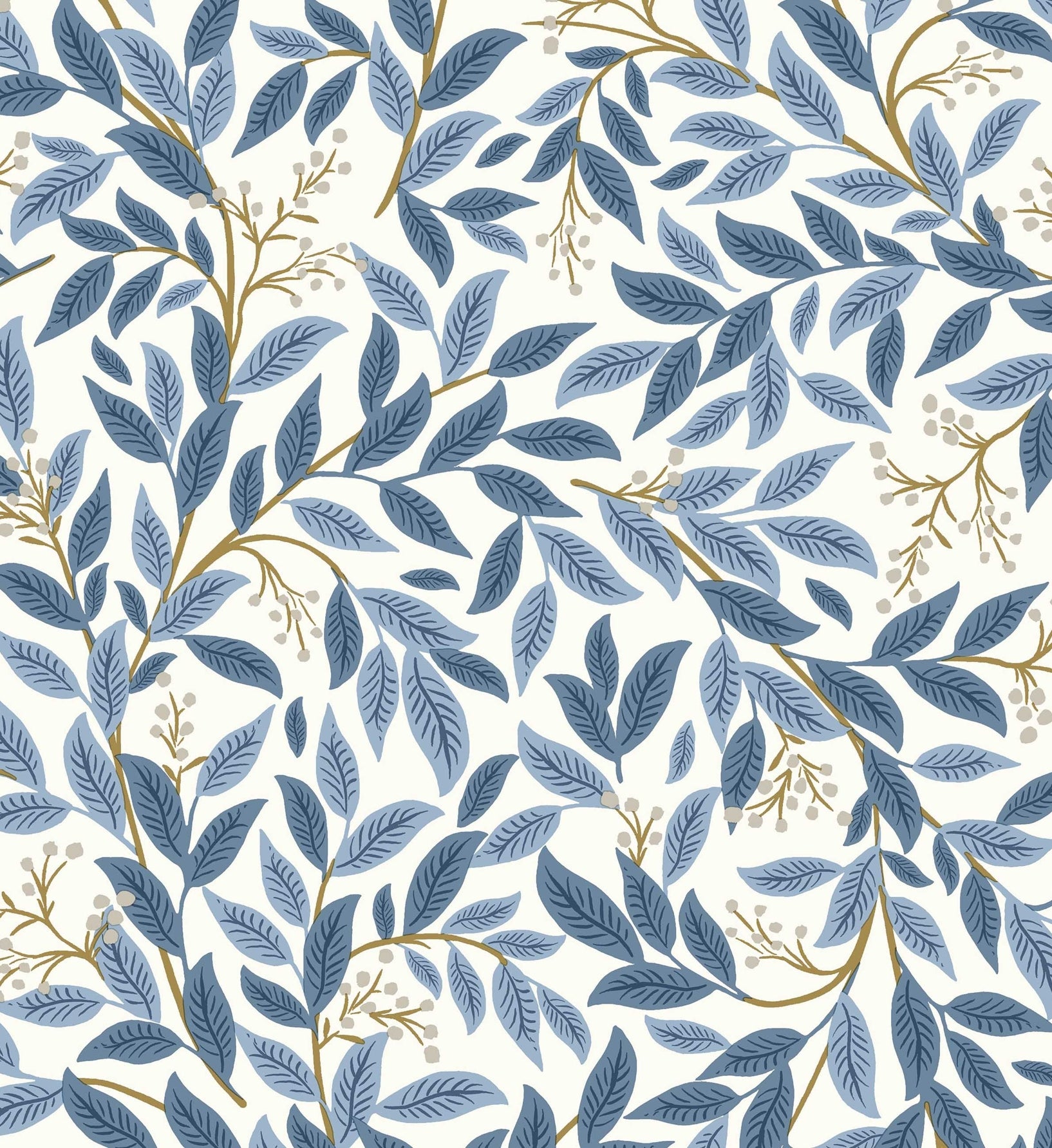 Willowberry Wallpaper - Blue & White - Image 4
