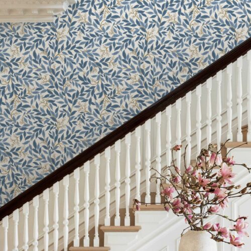 Alternative view of Willowberry Wallpaper - Blue & White