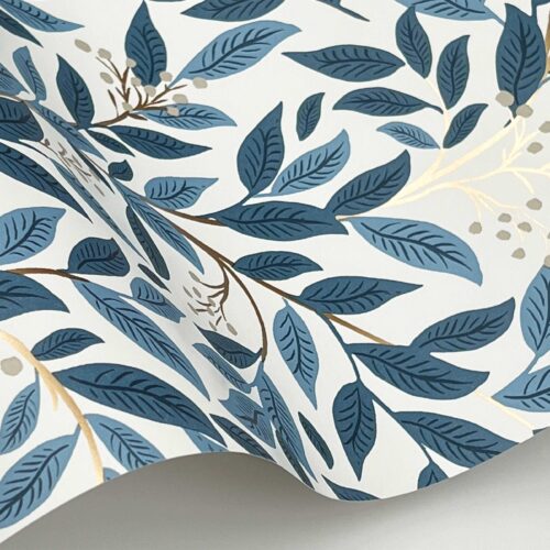 Alternative view of Willowberry Wallpaper Sample - Blue & White