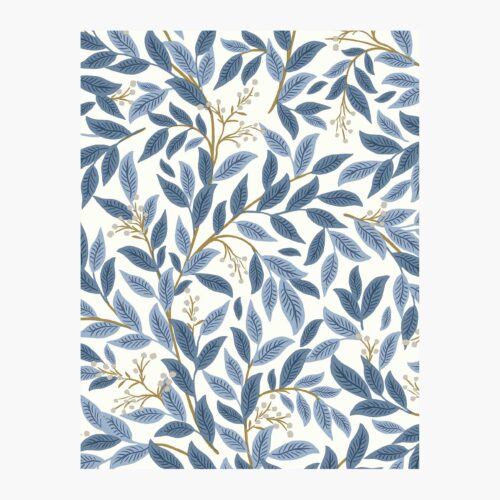 Willowberry Wallpaper Sample - Blue & White