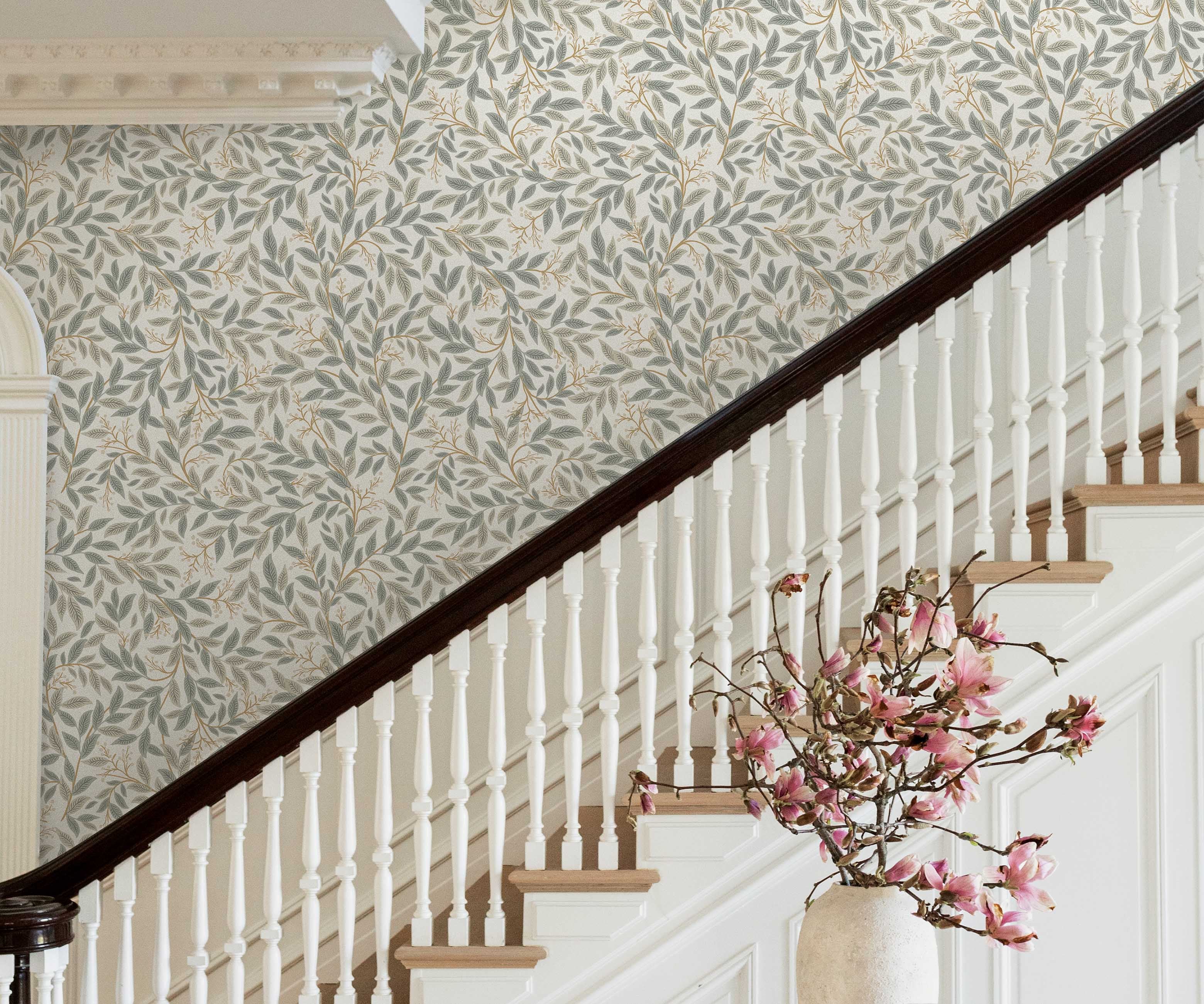 Willowberry Wallpaper Sample - Linen & White - Image 3
