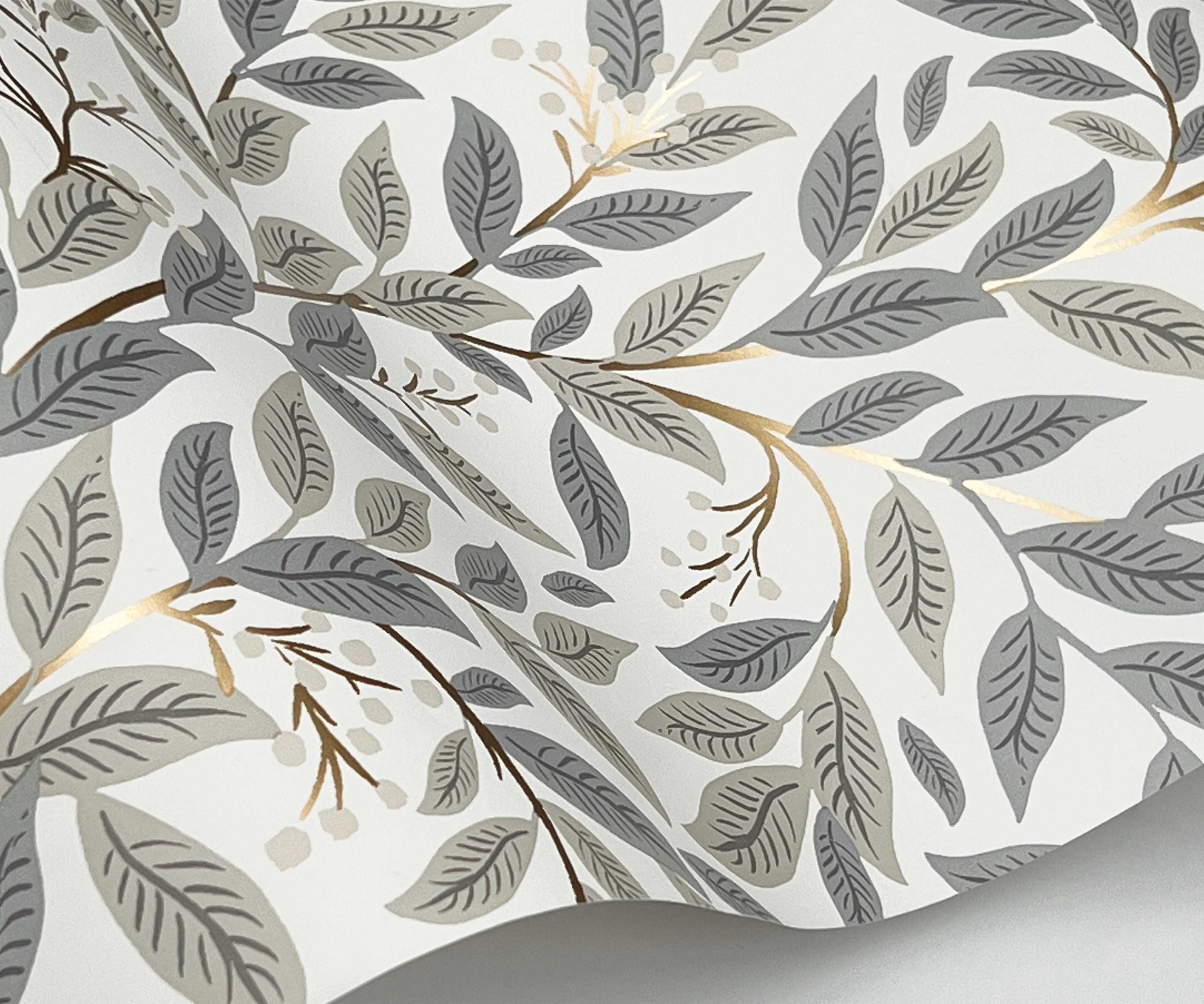 Willowberry Wallpaper Sample - Linen & White - Image 2
