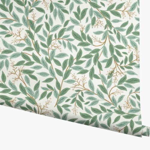 Willowberry Wallpaper - Emerald & White
