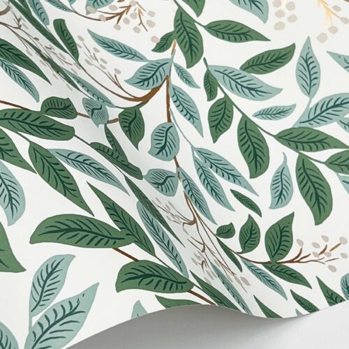 Alternative view of Willowberry Wallpaper Sample - Emerald & White