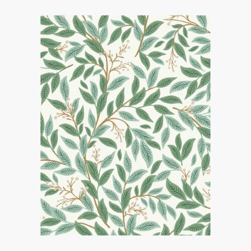 Willowberry Wallpaper Sample - Emerald & White