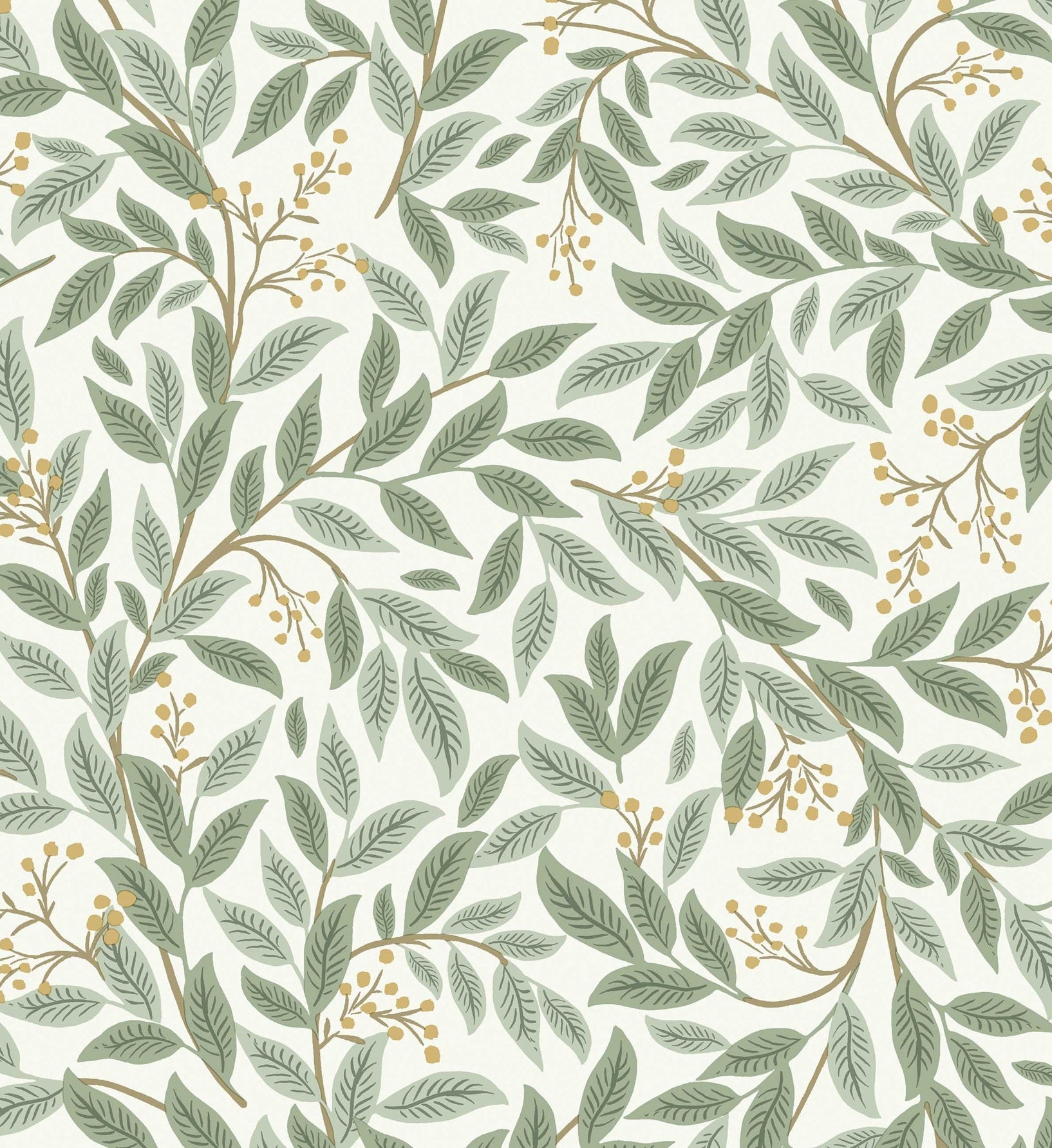 Willowberry Wallpaper - Sage & White - Image 4