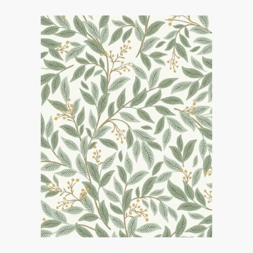 Willowberry Wallpaper Sample - Sage & White
