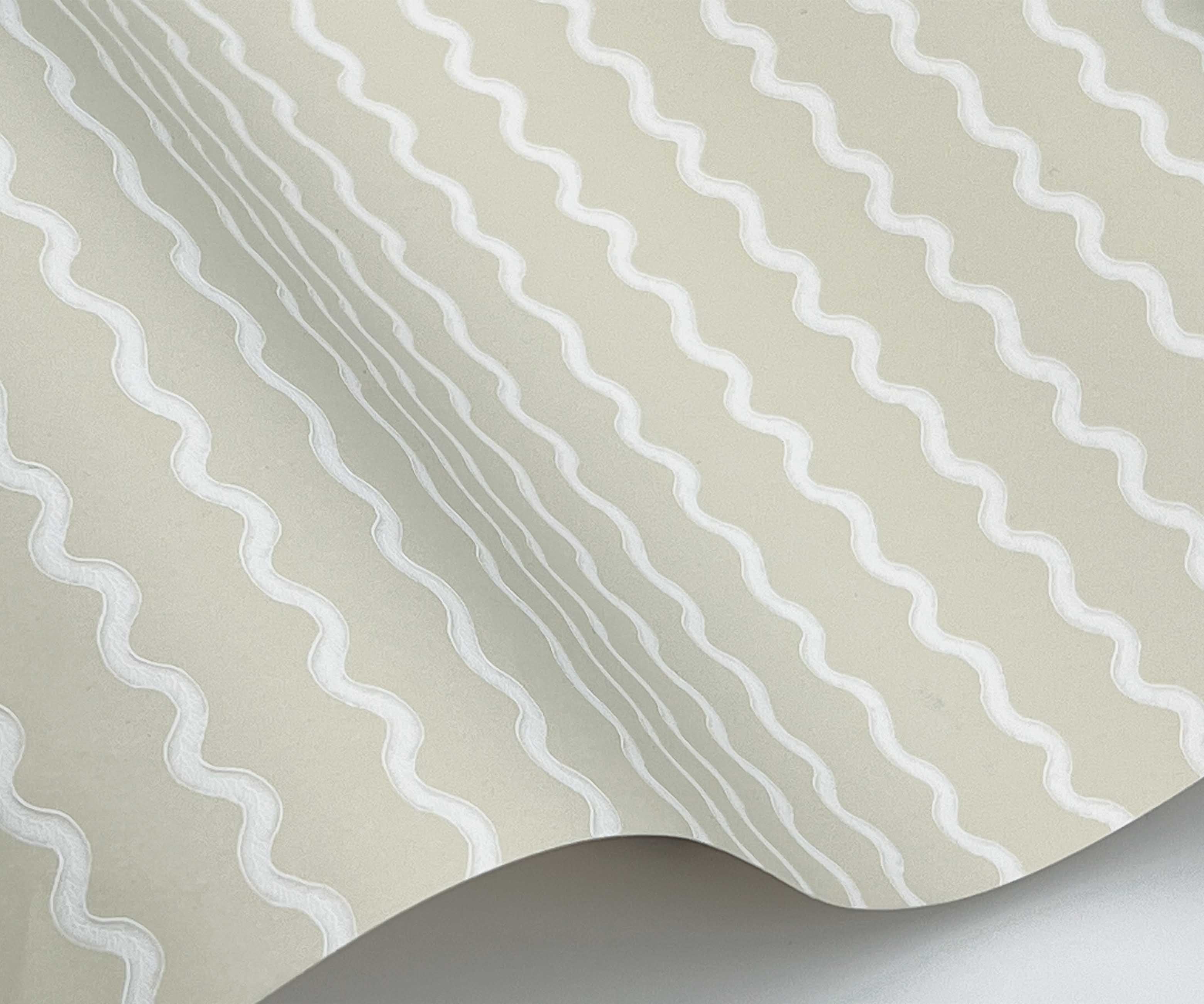 Rickrack Wallpaper Sample - Linen - Image 2
