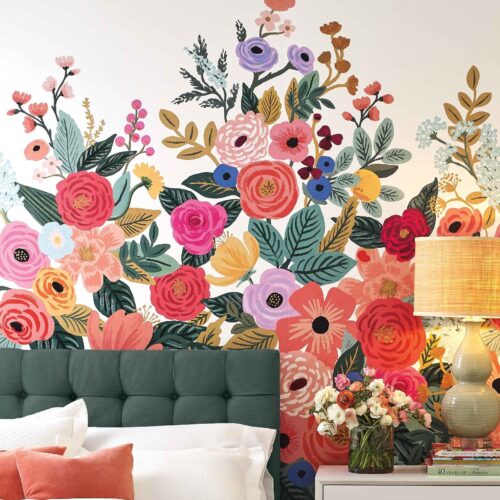 Alternative view of Garden Party Wallpaper Mural - Rose Multi