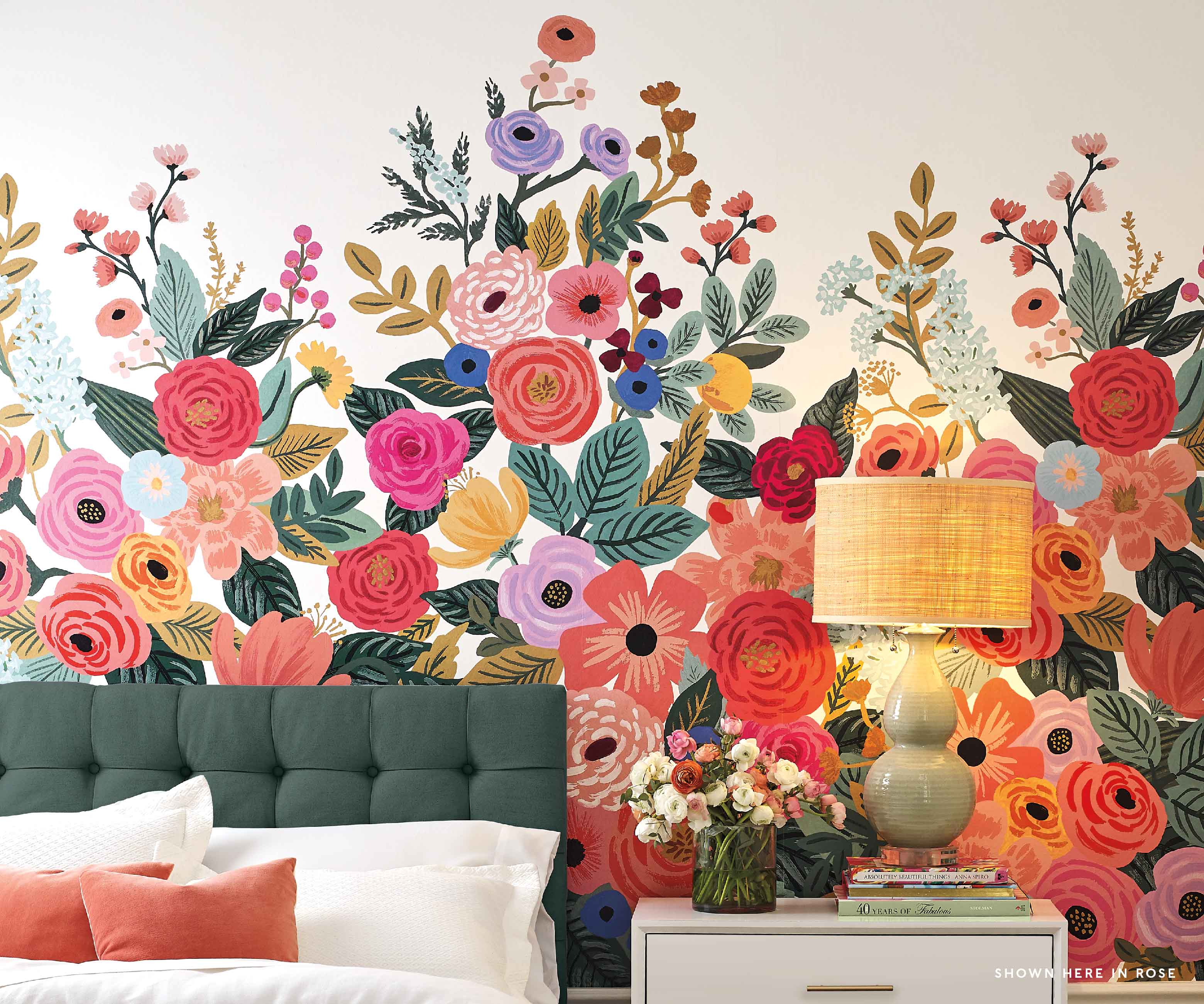 Garden Party Wallpaper Mural Sample - Rose Multi - Image 2