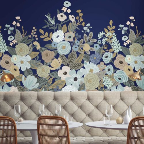 Alternative view of Garden Party Wallpaper Mural - Navy