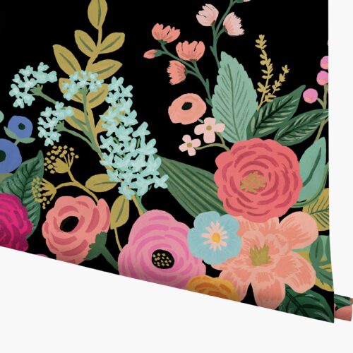 Garden Party Wallpaper Mural - Black