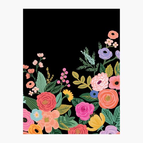Garden Party Wallpaper Mural Sample - Black