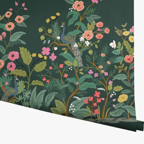 Peacock Wallpaper Mural - Emerald