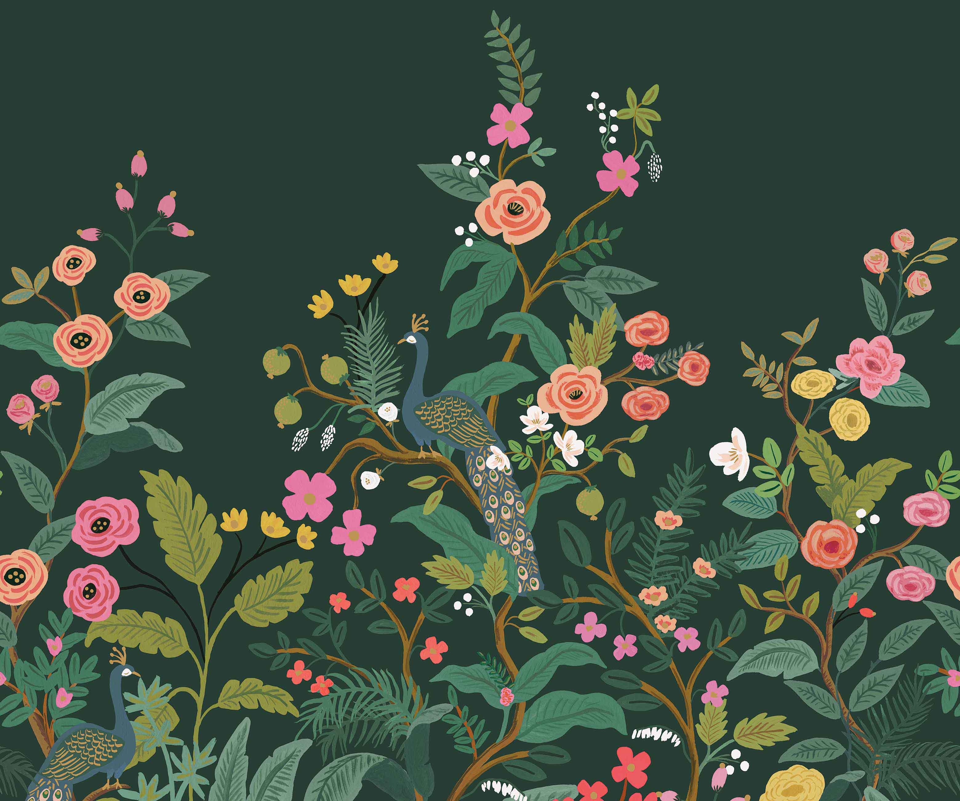 Peacock Wallpaper Mural - Emerald - Image 3