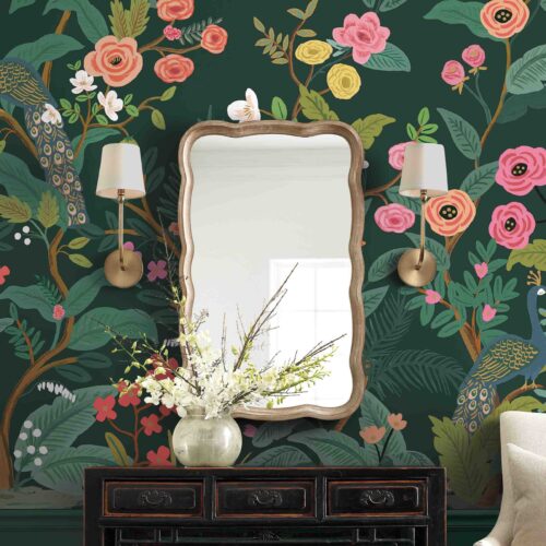 Alternative view of Peacock Wallpaper Mural - Emerald