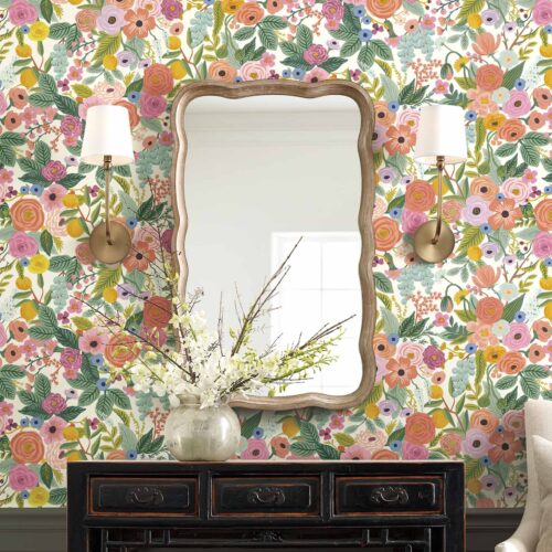 Alternative view of Garden Party Peel & Stick Wallpaper Sample - Rose Multi